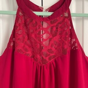Elegant Red Lace Women's Dress